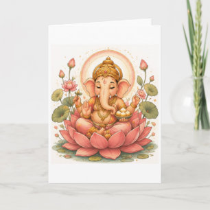 Ganesha Lotus Ganesh Chaturthi Festival Kaart
