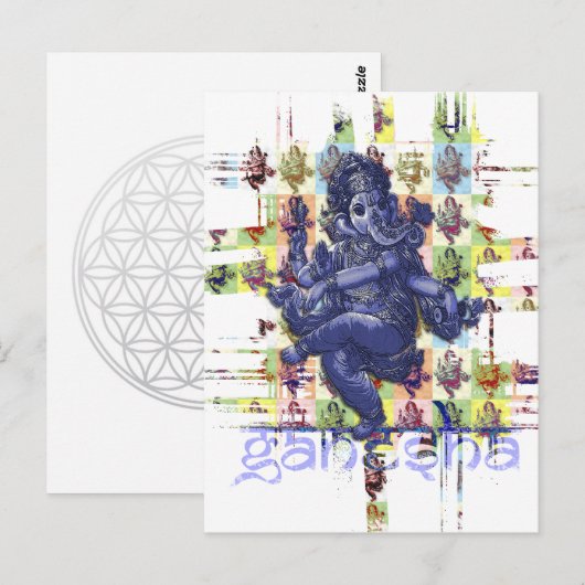 GANESHA | Maak uw eigen achtergrond Briefkaart (Voorkant / Achterkant)