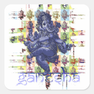 GANESHA Maak uw eigen achtergrond Vierkante Sticker