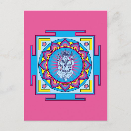 Ganesha Mandala Briefkaart (Voorkant)