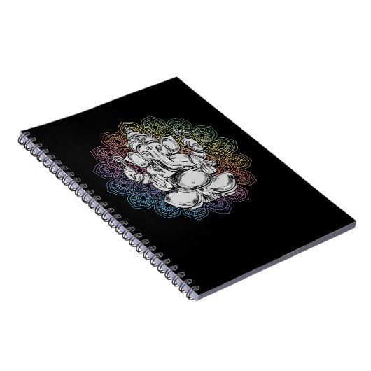 Ganesha Mandala Hindu Yoga Spirituele olifant Notitieboek (Rechterzijde)