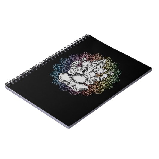 Ganesha Mandala Hindu Yoga Spirituele olifant Notitieboek (Linkerzijde)