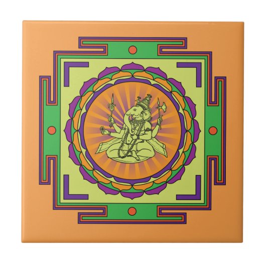 Ganesha Mandala Tegeltje (Voorkant)