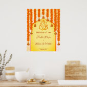 Ganesha marigold garlands Haldi Ganesh pooja Poster (Keuken)