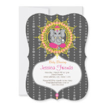 Ganesha meisje Baby shower 5 "x 7" uitnodigingskaa