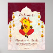 Ganesha met gele garlands lotusgrensverwelkoming poster (Voorkant)