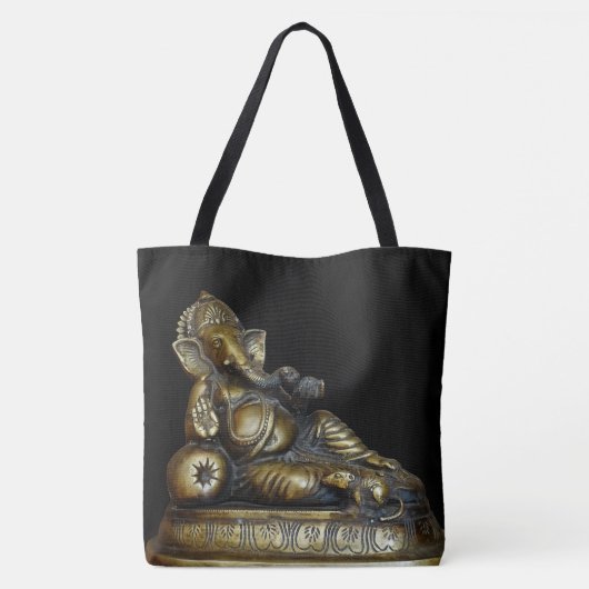 Ganesha met (of zonder) uw Initialen opnieuw rangs Tote Bag (Achterkant)