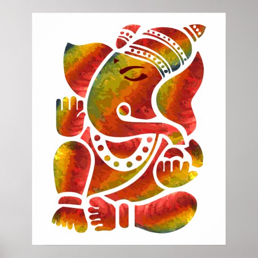 Ganesha Multicolor Painting Poster (Voorkant)