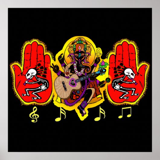 Ganesha Music Hands Poster (Voorkant)