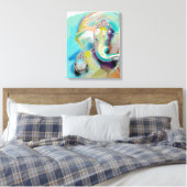 Ganesha - olifant buddha - kunstdruk op doek canvas afdruk (Insitu (Slaapkamer))
