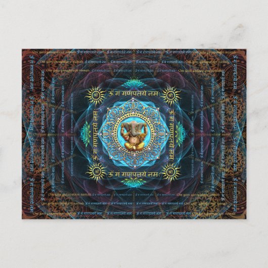 Ganesha- Om Gam Ganapataye Namah Briefkaart (Voorkant)