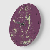 Ganesha (Paars) Sanskrit Wall Clock Grote Klok (Hoek)