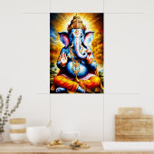 Ganesha Poster - Hindoe God van Geluk Muurkunst (Keuken)