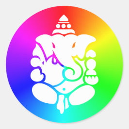 Ganesha Rainbow Ronde Sticker