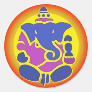 Ganesha Regenboog Mandala Sticker