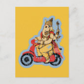 Ganesha Riding a Scooter Briefkaart (Voorkant)