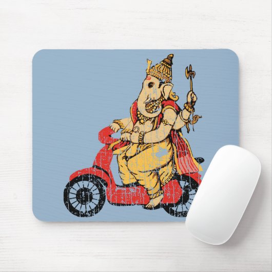 Ganesha Riding a Scooter Muismat (Met muis)