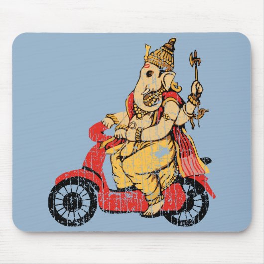 Ganesha Riding a Scooter Muismat (Voorkant)