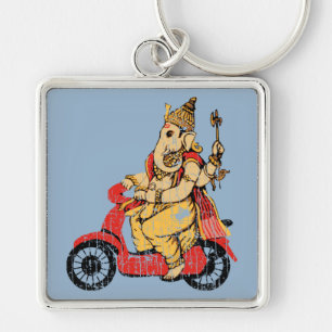 Ganesha Riding a Scooter Sleutelhanger