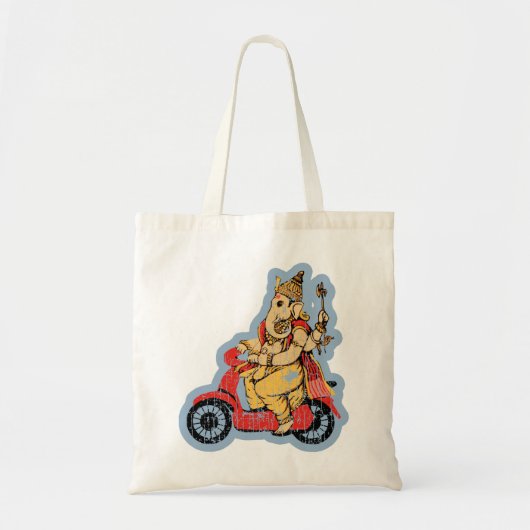 Ganesha Riding a Scooter Tote Bag (Voorkant)