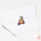 Ganesha Riding a Scooter Vierkante Sticker (Envelop)