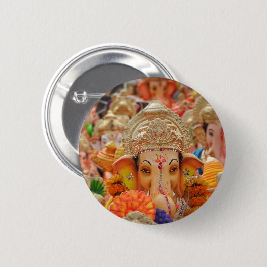 Ganesha Ronde Button 5,7 Cm (Voorkant /achterkant)