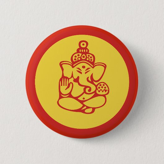 Ganesha Ronde Button 5,7 Cm (Voorkant)