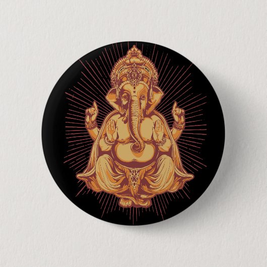 Ganesha Ronde Button 5,7 Cm (Voorkant)