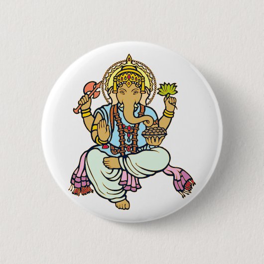 Ganesha Ronde Button 5,7 Cm (Voorkant)