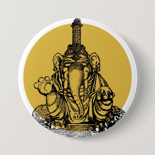 Ganesha Ronde Button 7,6 Cm (Voorkant)
