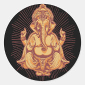 Ganesha Ronde Sticker (Voorkant)
