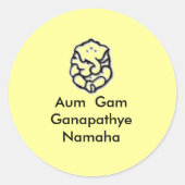 Ganesha Ronde Sticker (Voorkant)