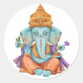 Ganesha Ronde Sticker (Voorkant)