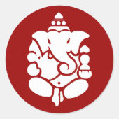 Ganesha Ronde Sticker (Voorkant)