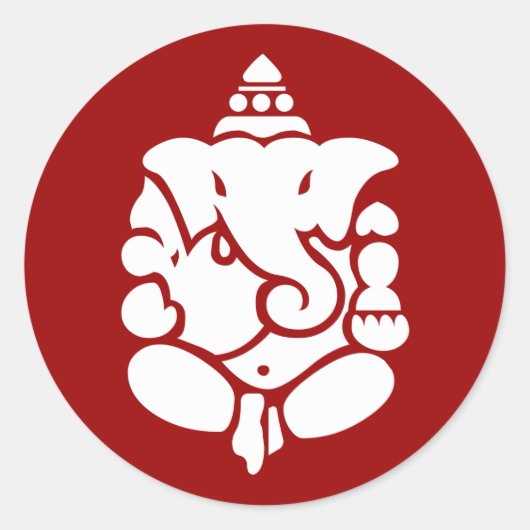 Ganesha Ronde Sticker (Voorkant)