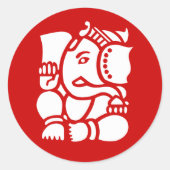Ganesha Ronde Sticker (Voorkant)