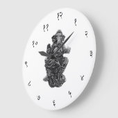Ganesha Sanskrit Wall Clock Large Round (white) Grote Klok (Hoek)