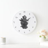 Ganesha Sanskrit Wall Clock Large Round (white) Grote Klok (Huis)