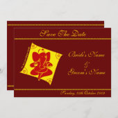 Ganesha Sla de datum op Save The Date (Voorkant / Achterkant)
