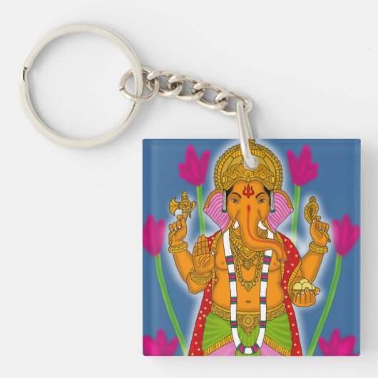 Ganesha-sleutelhanger & devotionele sleutelring sleutelhanger (Voorkant)