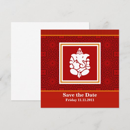 Ganesha sparen de Datum Save The Date (Voorkant / Achterkant)