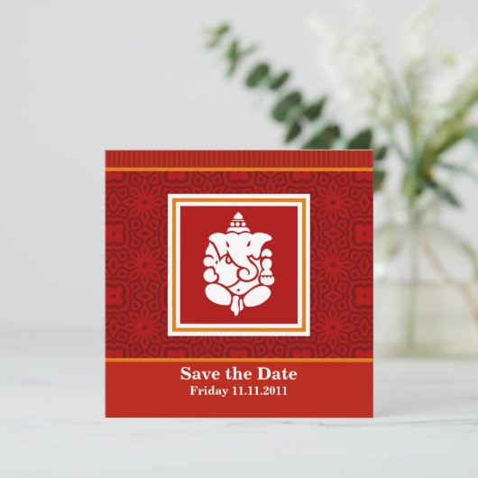 Ganesha sparen de Datum Save The Date (Staand voorkant)