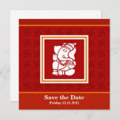 Ganesha sparen de Datum Save The Date (Voorkant / Achterkant)