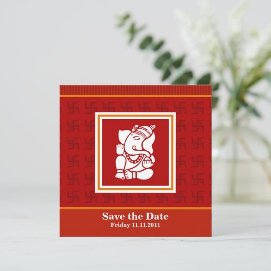 Ganesha sparen de Datum Save The Date (Staand voorkant)