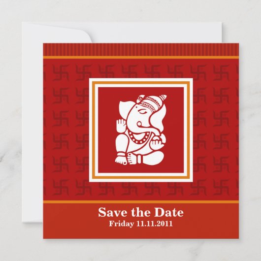 Ganesha sparen de Datum Save The Date (Voorkant)