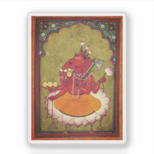 Ganesha staat op het punt zijn lotus te gooien sticker