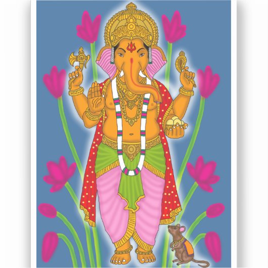 Ganesha Stickers & Keyring Combo (Voorkant)