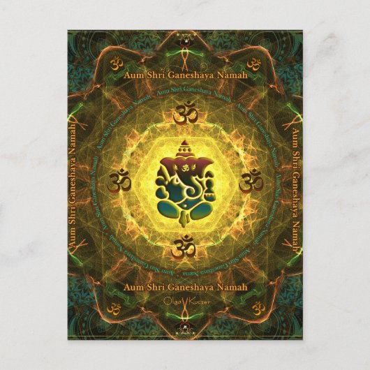 Ganesha - Succes, Overwinning, Welvaart, Kennis Briefkaart (Voorkant)