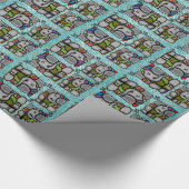 Ganesha Tegels op turquoise achtergrond Cadeaupapier (Hoek)