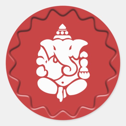 Ganesha teken rode wax zegel (Voorkant)